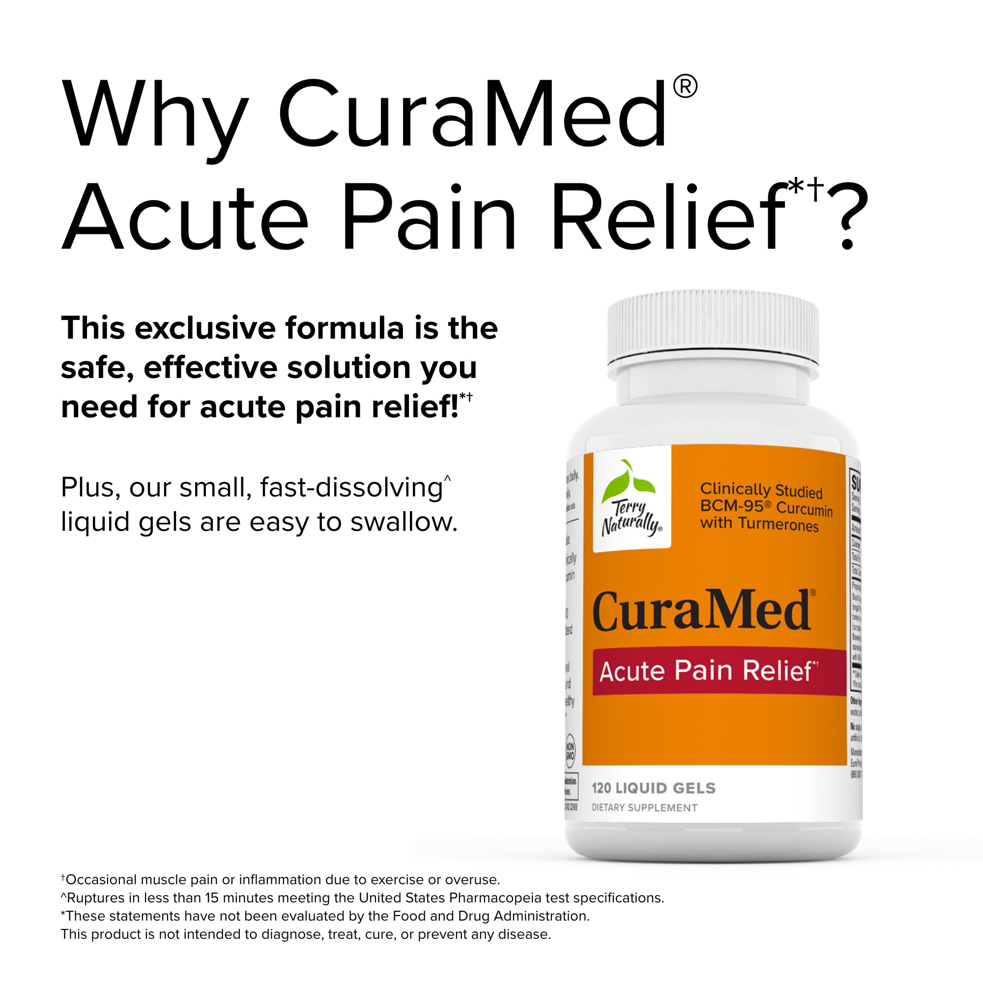 Foto 6 | Suplemento Terry Naturally Curamed Acute Pain Relief 120 Geles Líquidos - Venta Internacional.