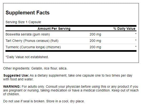 Foto 3 pulgar | Suplemento Swanson, Cúrcuma, Boswellia Y Cereza Ácida De Espectro Completo, 60 Cápsulas - Venta Internacional.