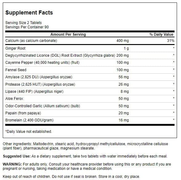 Foto 2 | Suplemento Swanson Digestive Enzymes 180 Comprimidos - Venta Internacional.