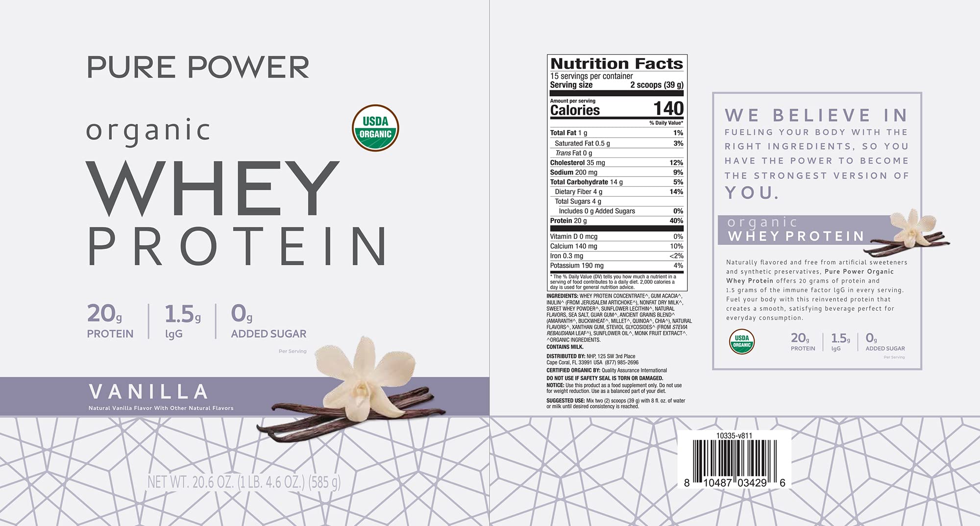 Foto 3 | Proteína En Polvo Dr. Mercola Organic Miracle Whey Vanilla 585 G - Venta Internacional.
