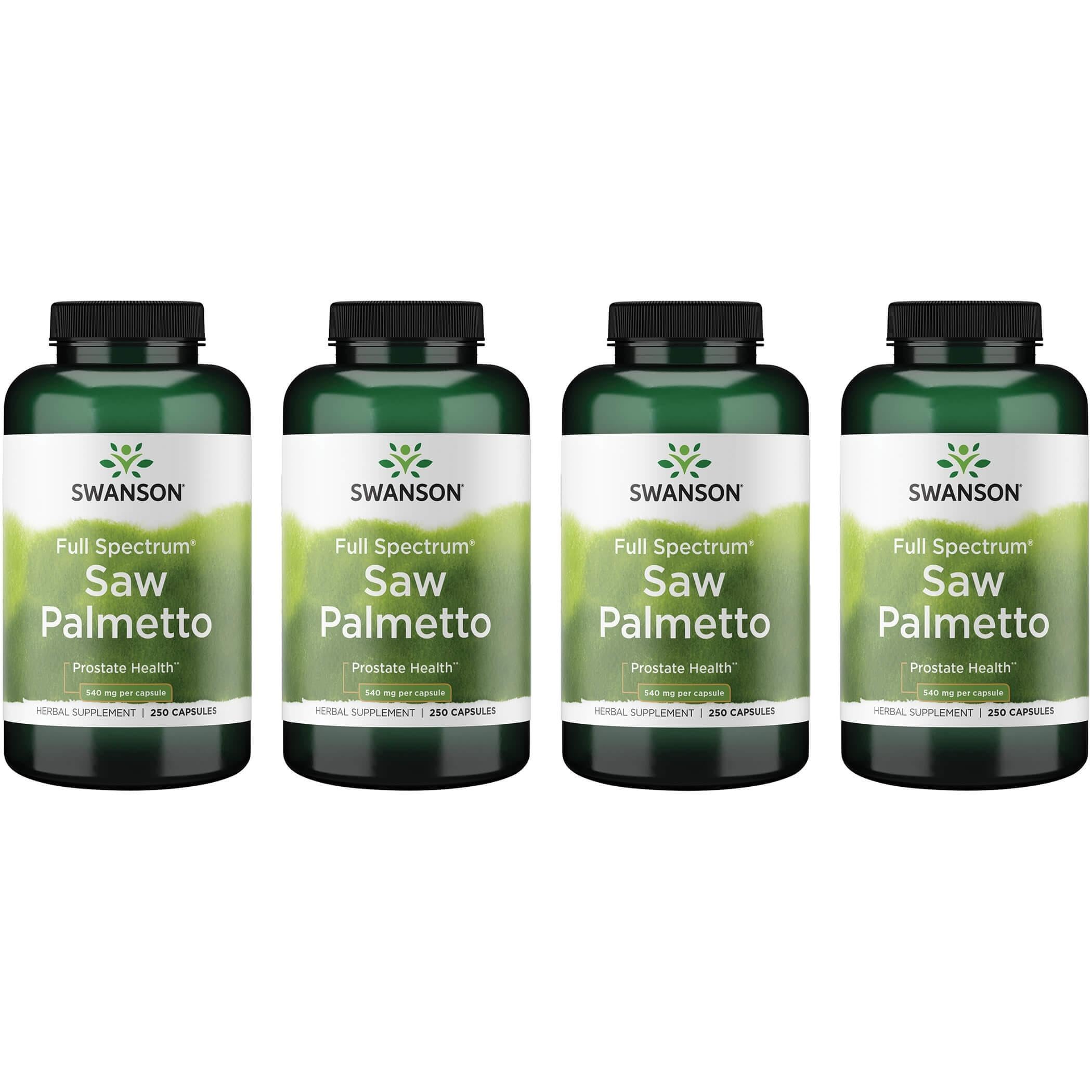 Foto 2 pulgar | Suplemento Swanson Saw Palmetto 540 Mg 250 Cápsulas (paquete De 4) - Venta Internacional.