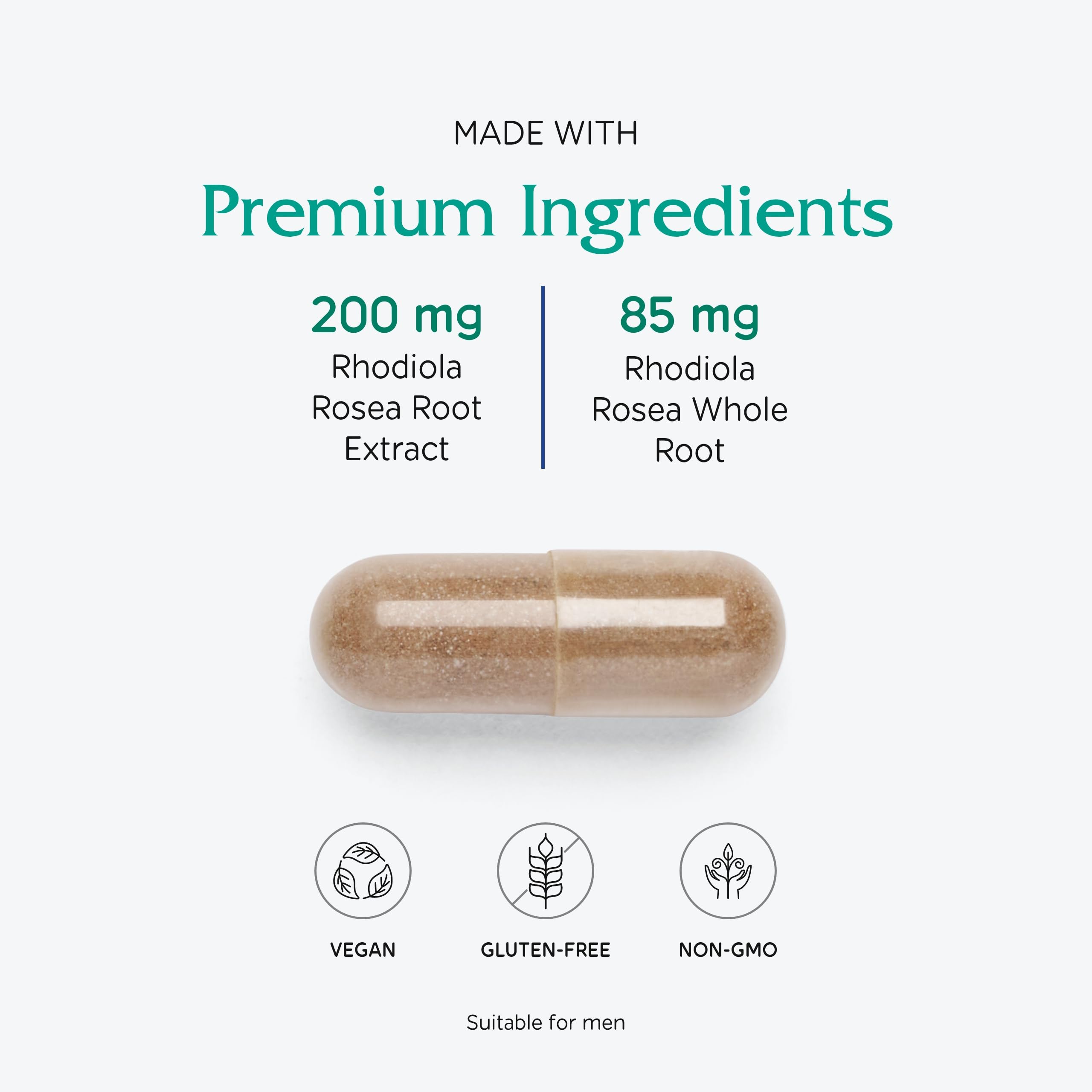 Foto 4 | Suplemento De Extracto De Raíz De Rhodiola Rosea De Vitanica 200 Mg 60 Cápsulas - Venta Internacional.