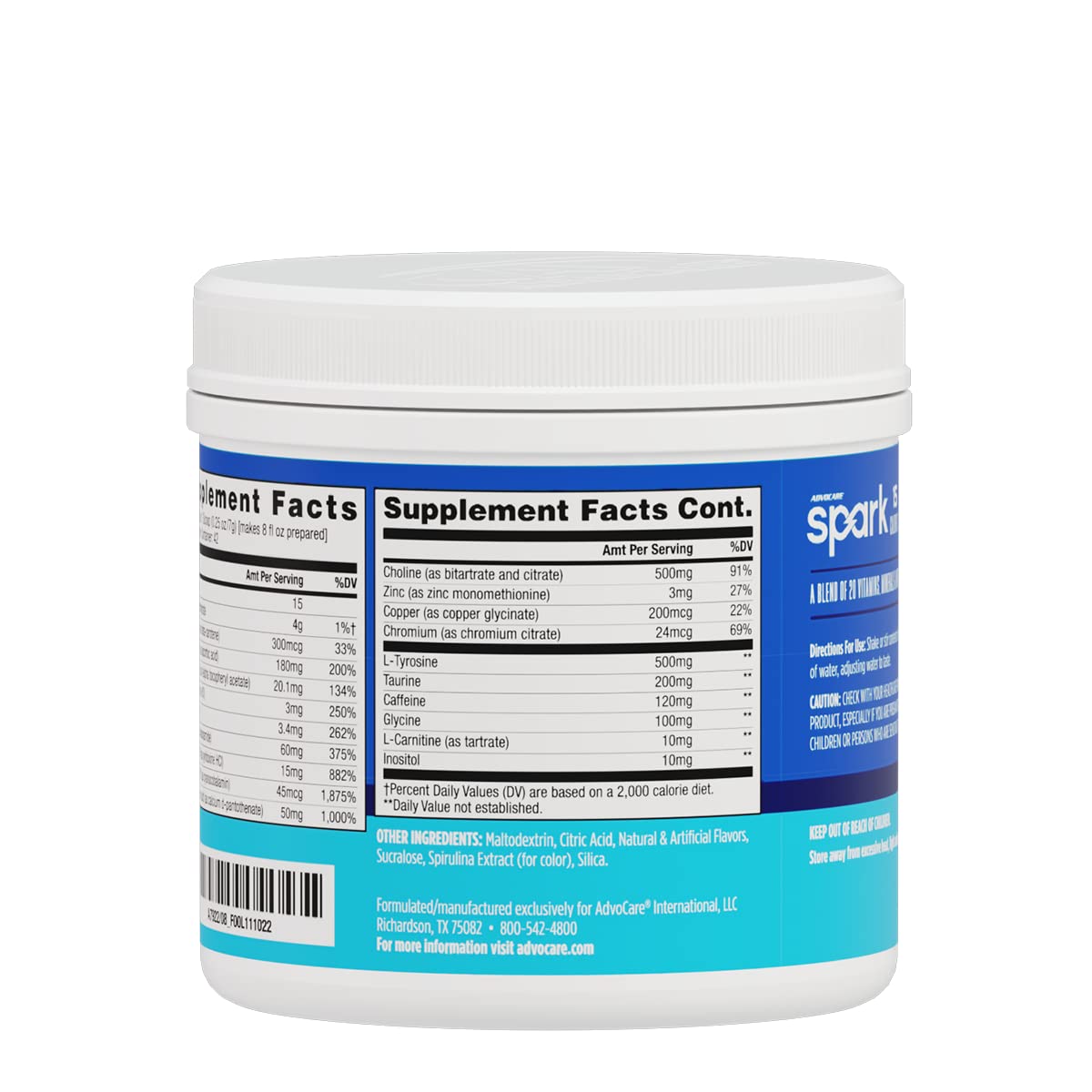 Foto 3 | Suplemento Advocare Spark Con Vitaminas Y Aminoácidos De Frambuesa Azul - Venta Internacional.