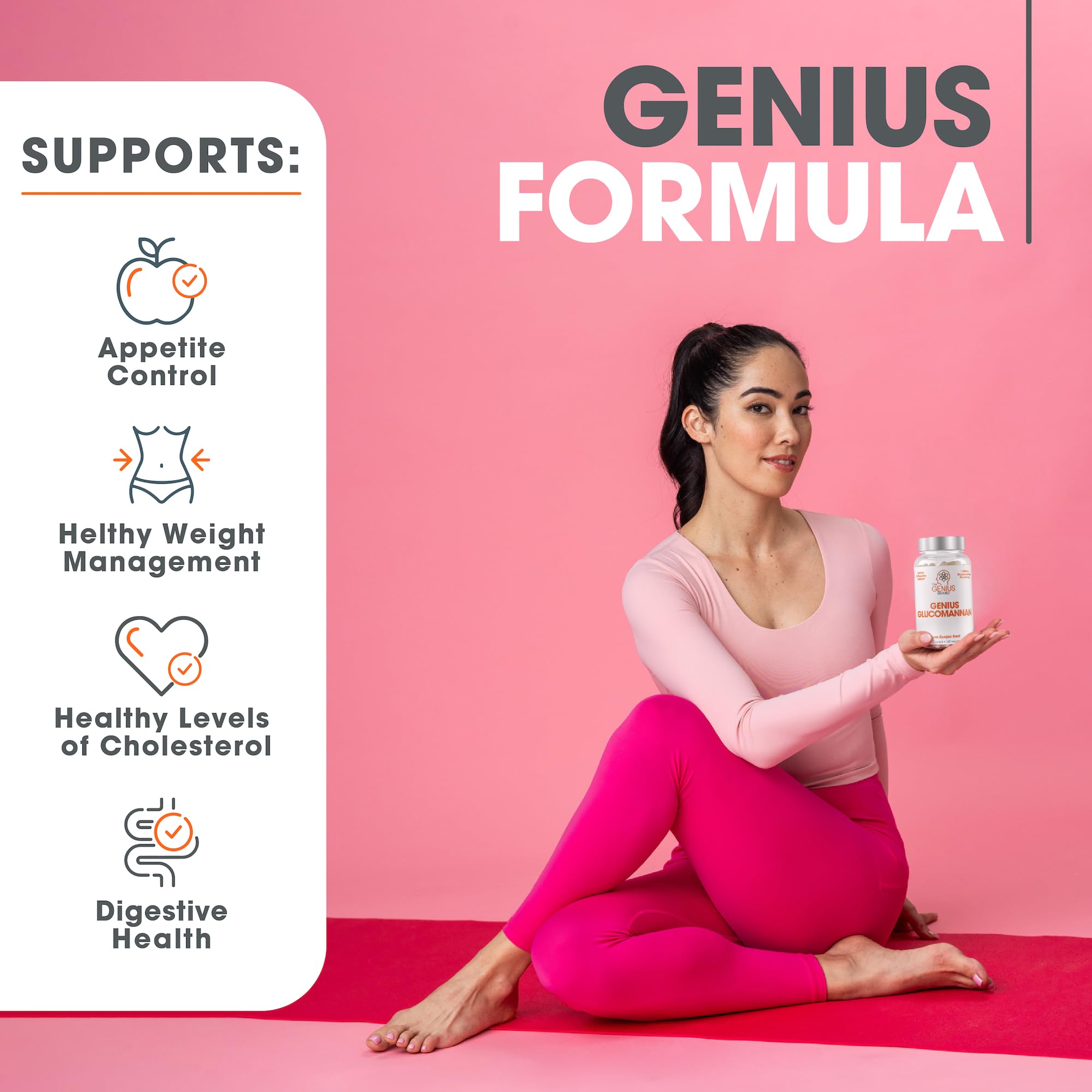 Foto 4 pulgar | Complemente El Glucomanano Genius Brand Genius De 1000 Mg - Venta Internacional.