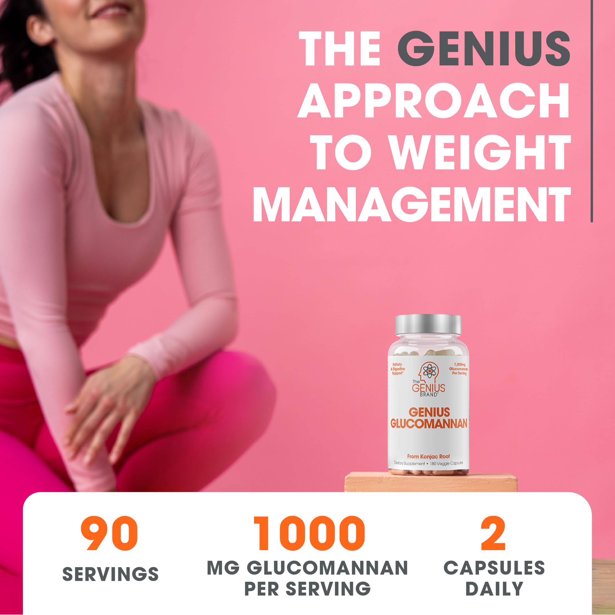 Foto 6 pulgar | Complemente El Glucomanano Genius Brand Genius De 1000 Mg - Venta Internacional.