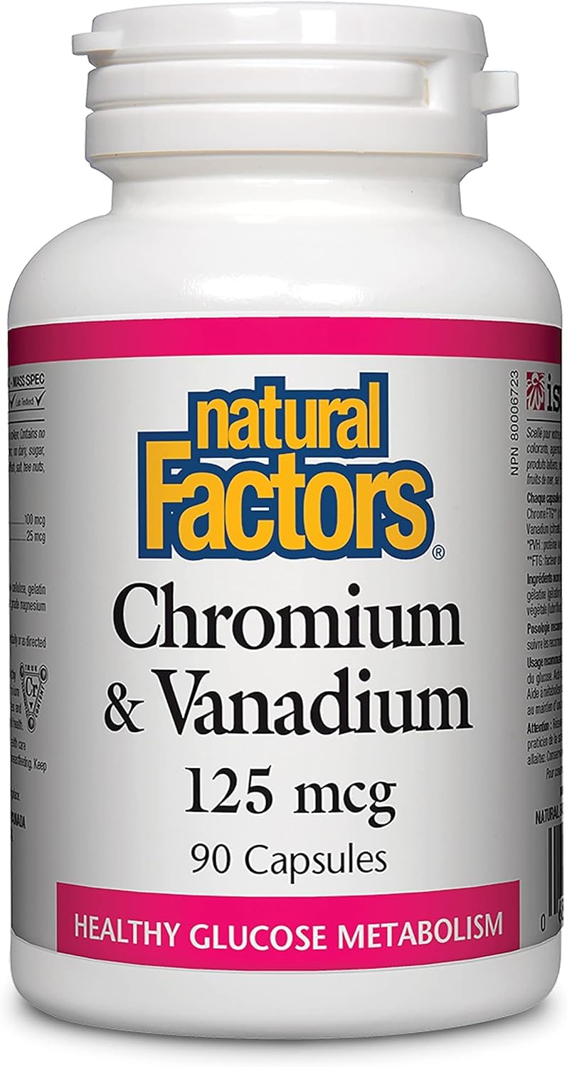 Foto 1 | Suplemento Natural Factors De Cromo Y Vanadio 125 Mcg 90 Cápsulas - Venta Internacional.