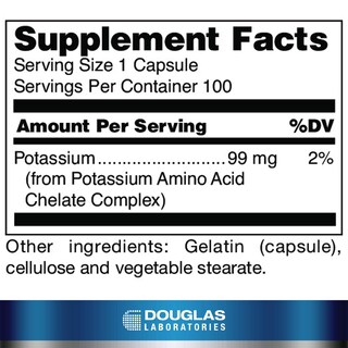Foto 2 | Suplemento De Potasio Quelatado 99 Mg De Douglas Laboratories 100 Cápsulas - Venta Internacional.