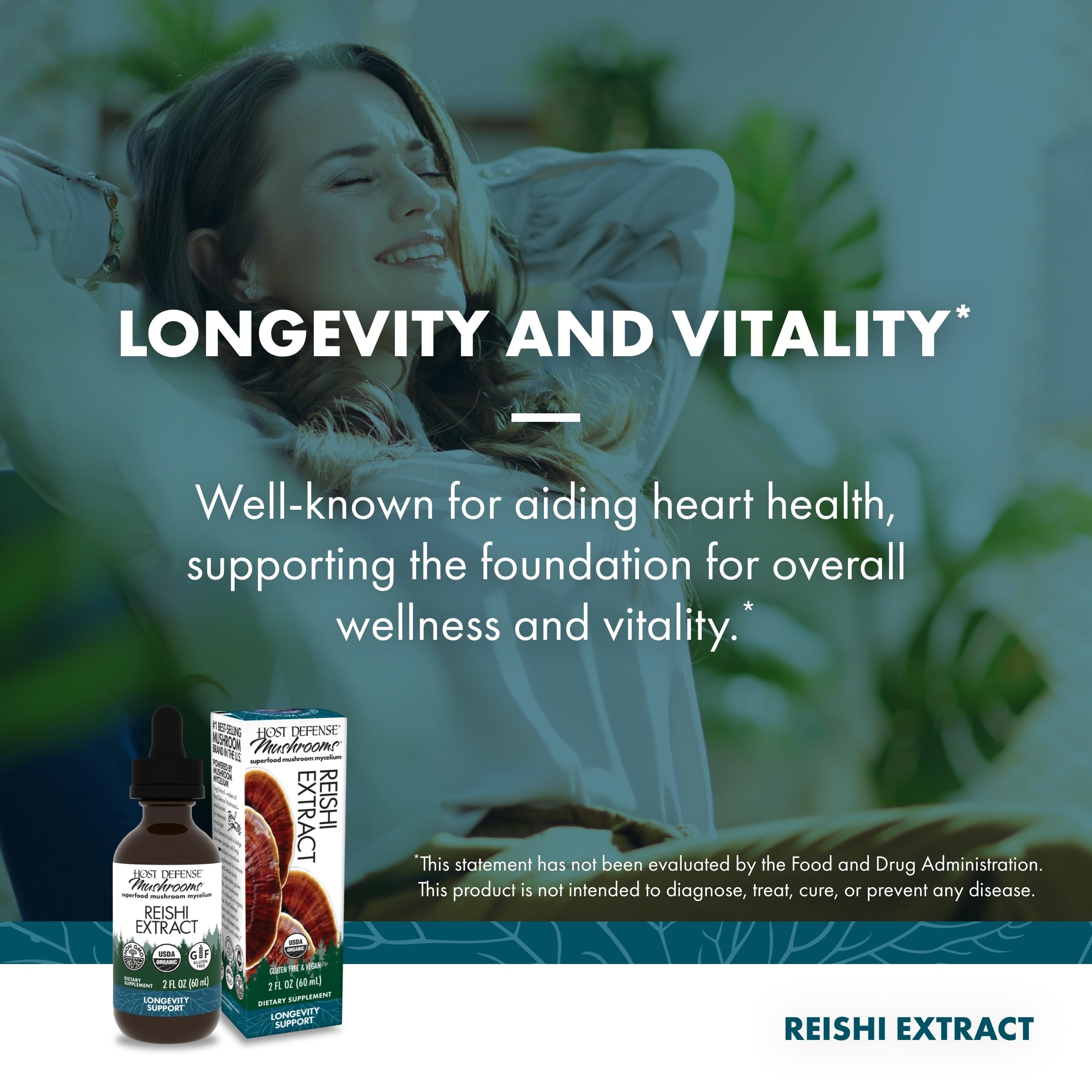 Foto 4 pulgar | Suplemento De Extracto De Reishi Host Defense, 60 Ml, Para El Corazón Y El Sistema Inmunitario - Venta Internacional.