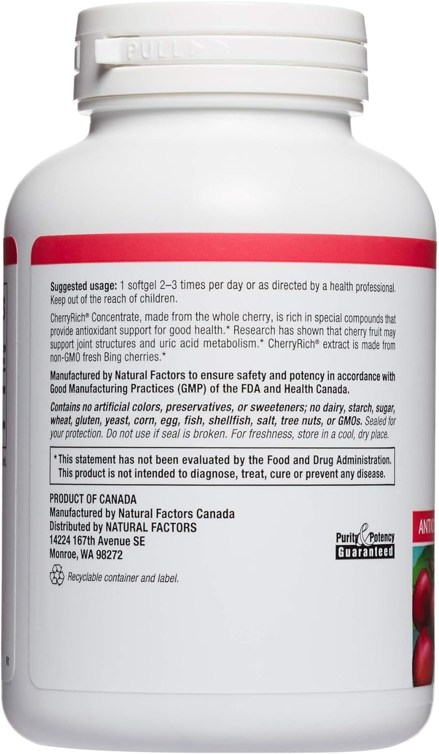 Foto 3 | Suplemento Natural Factors Cherryrich Super Strength 90 Cápsulas Blandas - Venta Internacional.