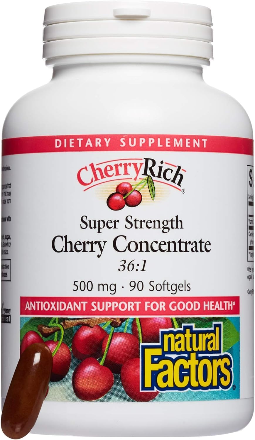 Foto 5 pulgar | Suplemento Natural Factors Cherryrich Super Strength 90 Cápsulas Blandas - Venta Internacional.