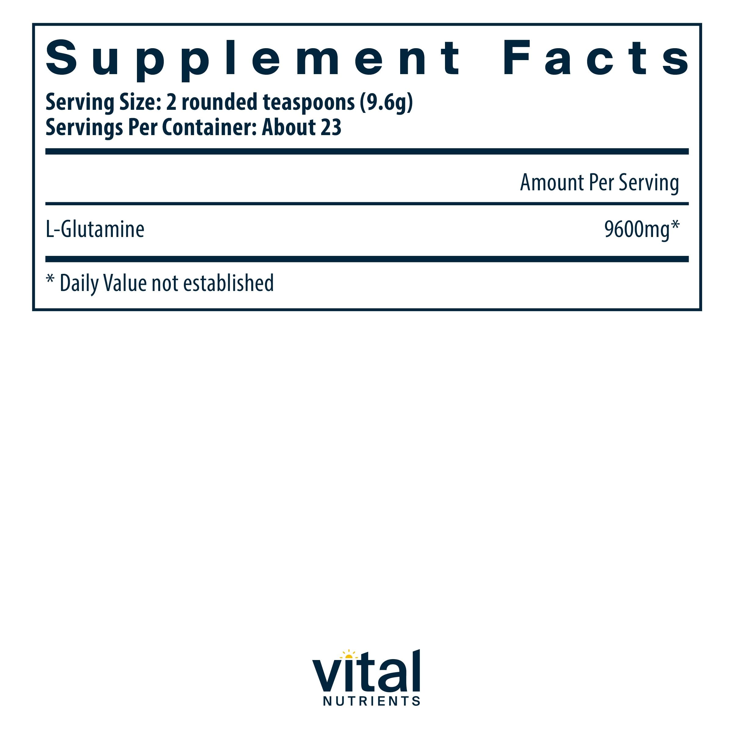 Foto 2 | Suplemento De Glutamina En Polvo De Vital Nutrients 225 G/225 Ml - Venta Internacional.