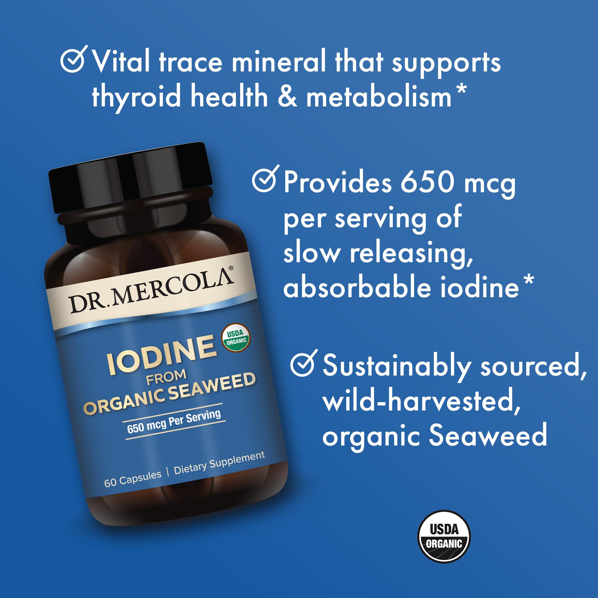 Foto 4 | Suplemento Dr. Mercola De Yodo A Partir De Algas Orgánicas 650 Mcg - Venta Internacional.