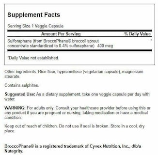 Foto 2 | Suplemento De Extracto De Brotes De Brócoli Con Sulforafano De Swanson, 60 Cápsulas - Venta Internacional.