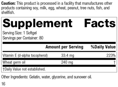 Foto 2 | Suplemento De Aceite De Germen De Trigo De Proceso Estándar, 80 Cápsulas Blandas - Venta Internacional.
