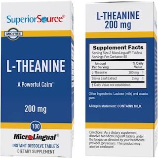 Foto 3 | Suplemento Superior Source L-teanina 200 Mg Para Adultos 100 Comprimidos - Venta Internacional.