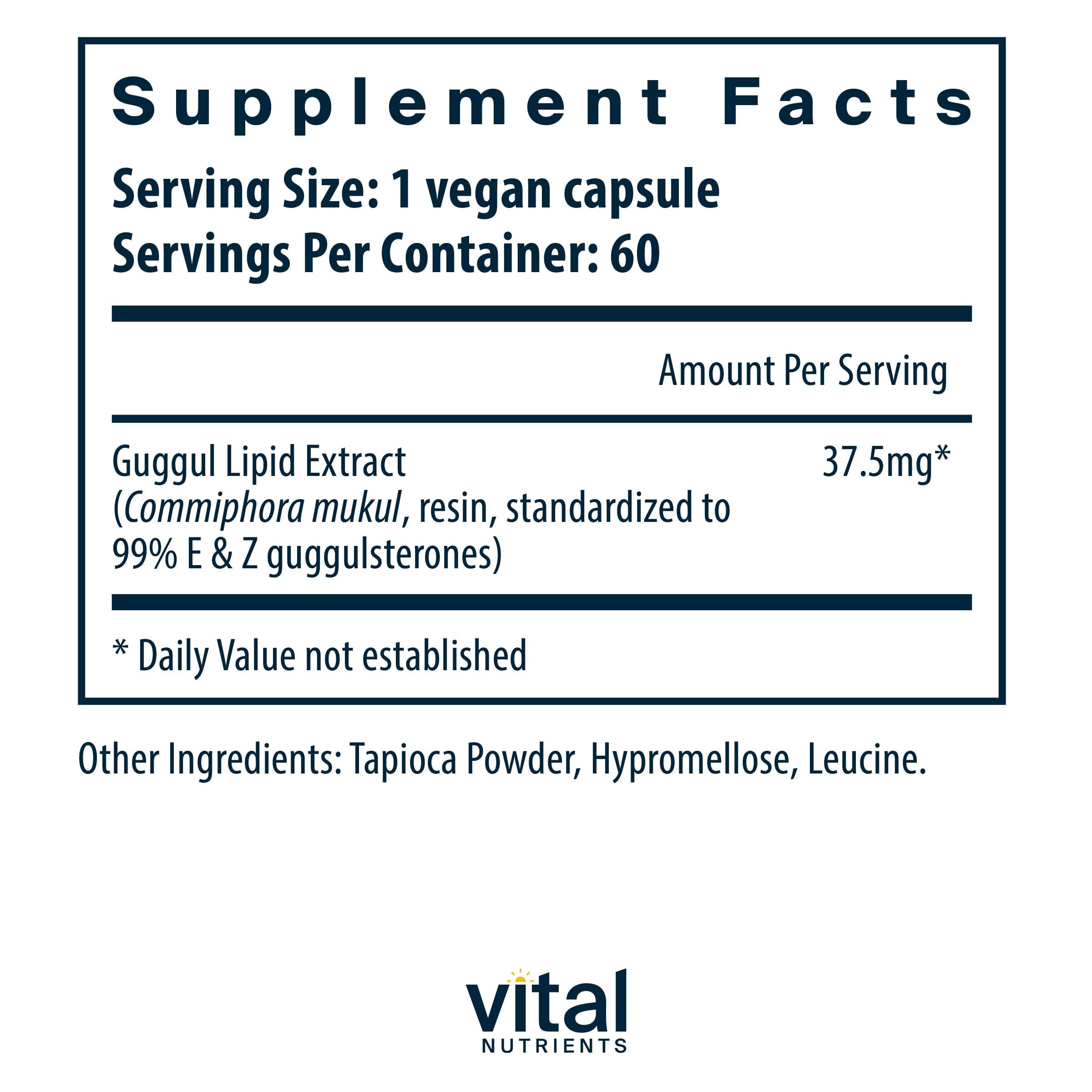 Foto 2 | Suplemento Vital Nutrients Guggul E & Z 60 Cápsulas - Venta Internacional.