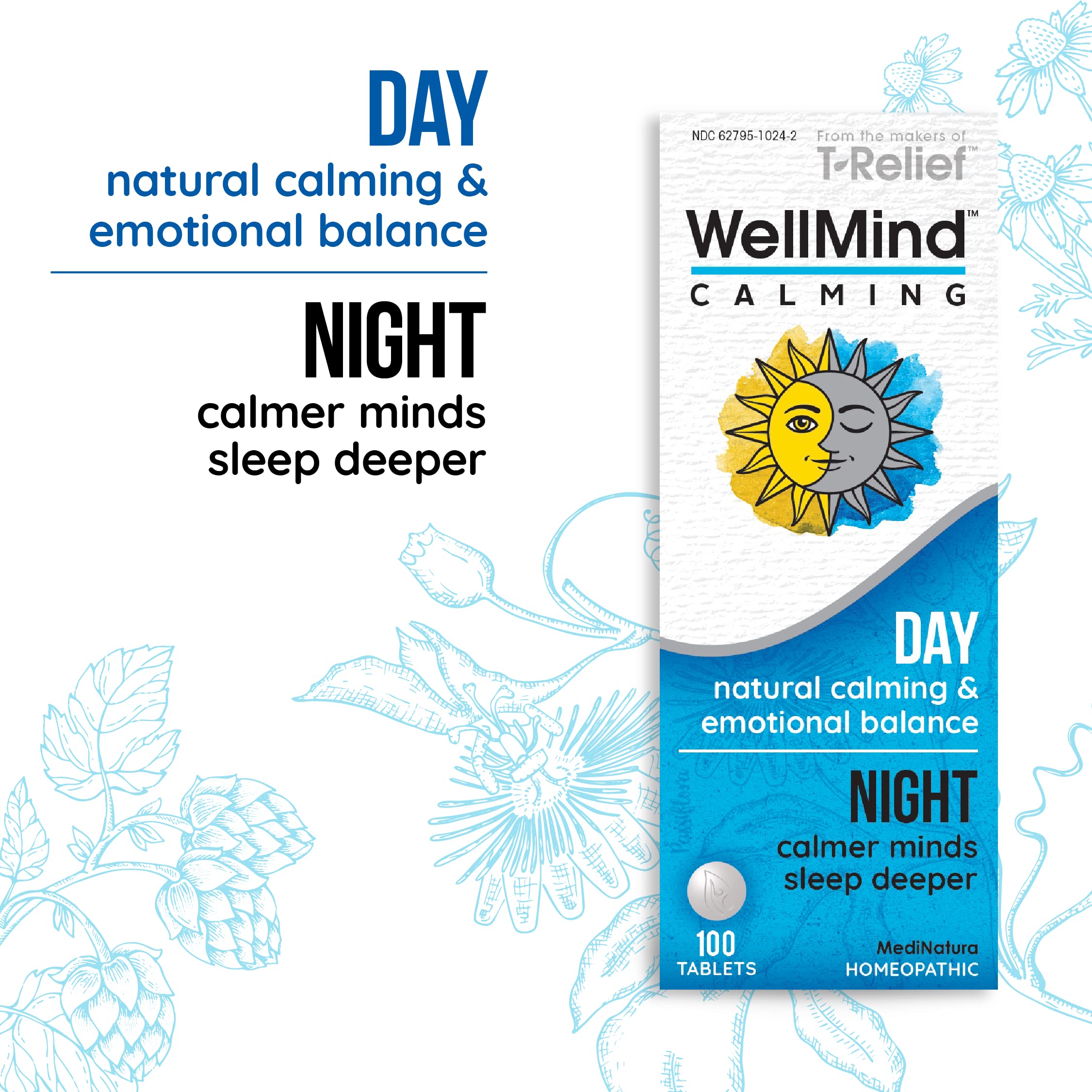 Foto 3 | Remedio Calmante Natural Medinatura Wellmind 100 Tabletas - Venta Internacional.