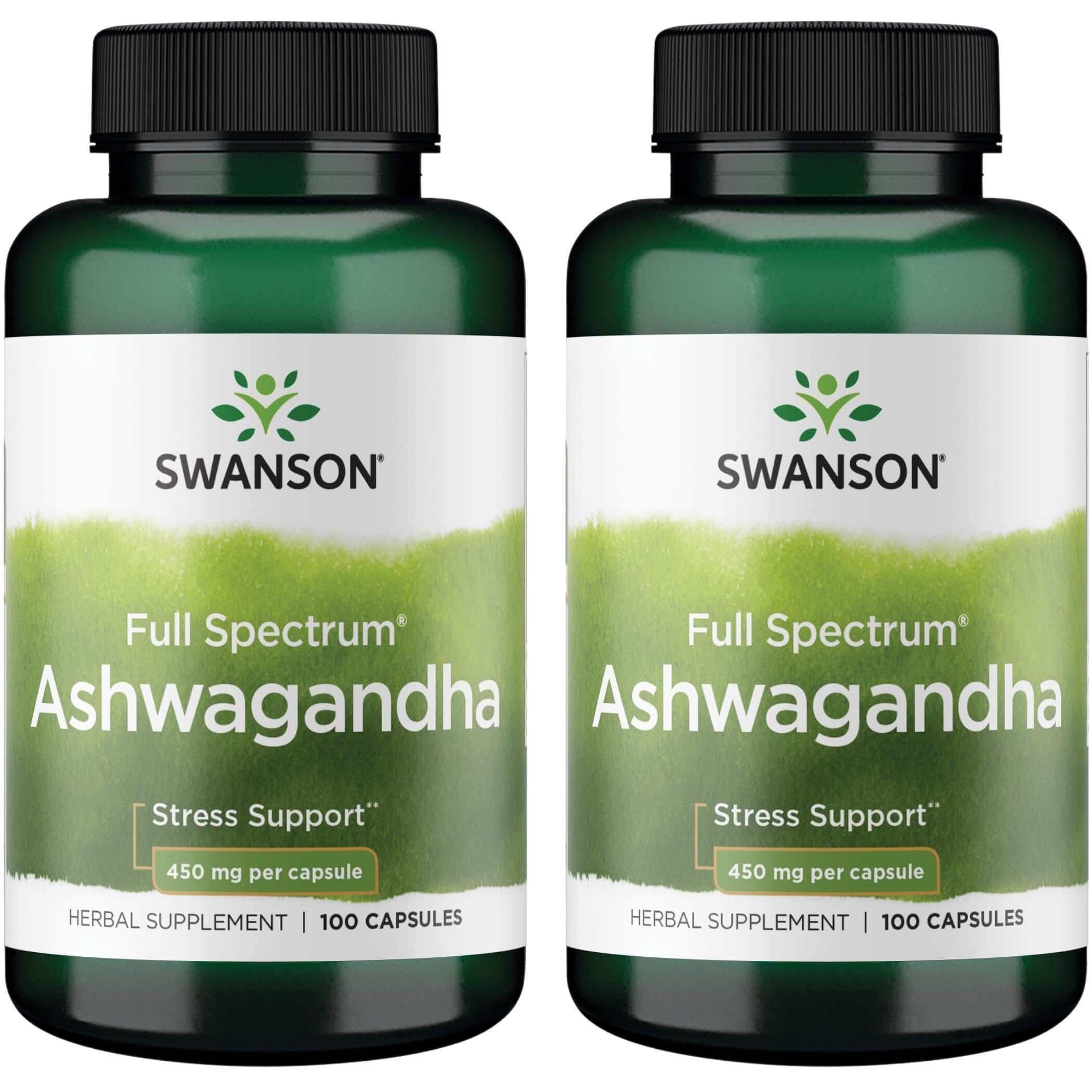 Foto 2 pulgar | Suplemento Swanson Ashwagandha En Polvo 450 Mg 100 Cápsulas X2 - Venta Internacional.
