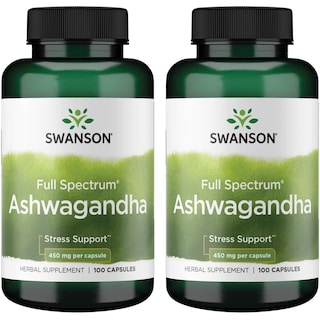 Foto 1 | Suplemento Swanson Ashwagandha En Polvo 450 Mg 100 Cápsulas X2 - Venta Internacional.