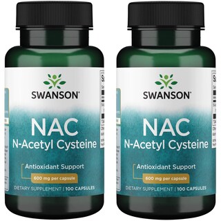 Foto 1 | Suplemento Swanson N-acetil Cisteína 600 Mg 100 Cápsulas (paquete De 2) - Venta Internacional.