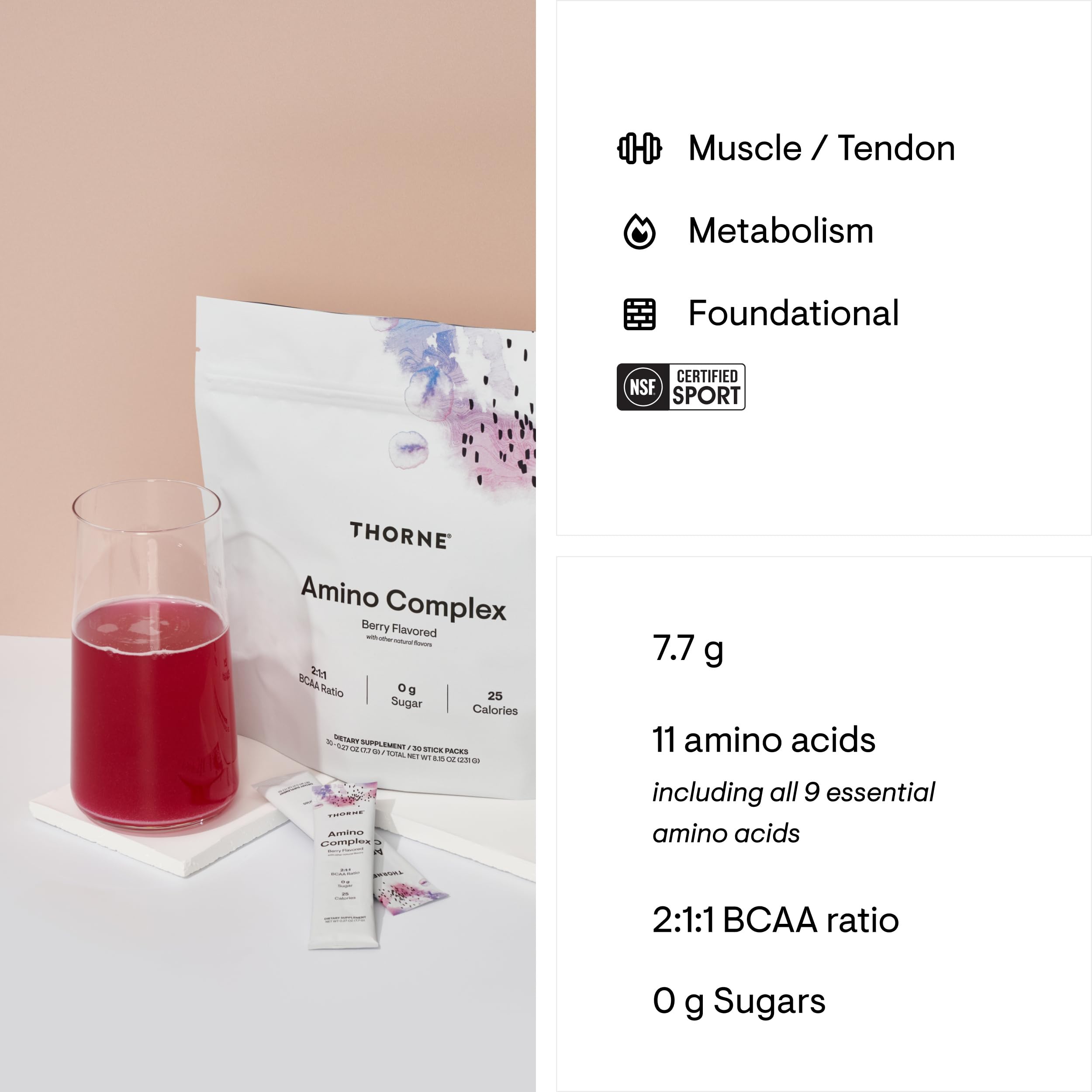 Foto 4 | Amino Complex Thorne En Polvo De Eaa Y Bcaa Validado Clínicamente - Venta Internacional.