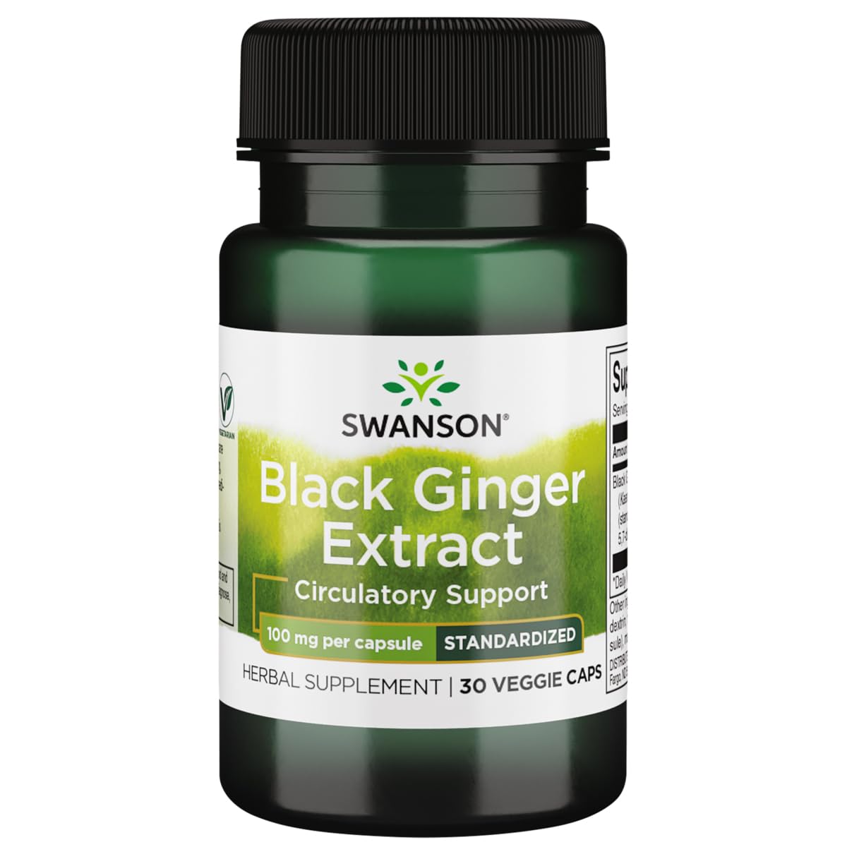 Foto 1 | Suplemento De Extracto De Jengibre Negro De Swanson 100 Mg 30 Cápsulas - Venta Internacional.