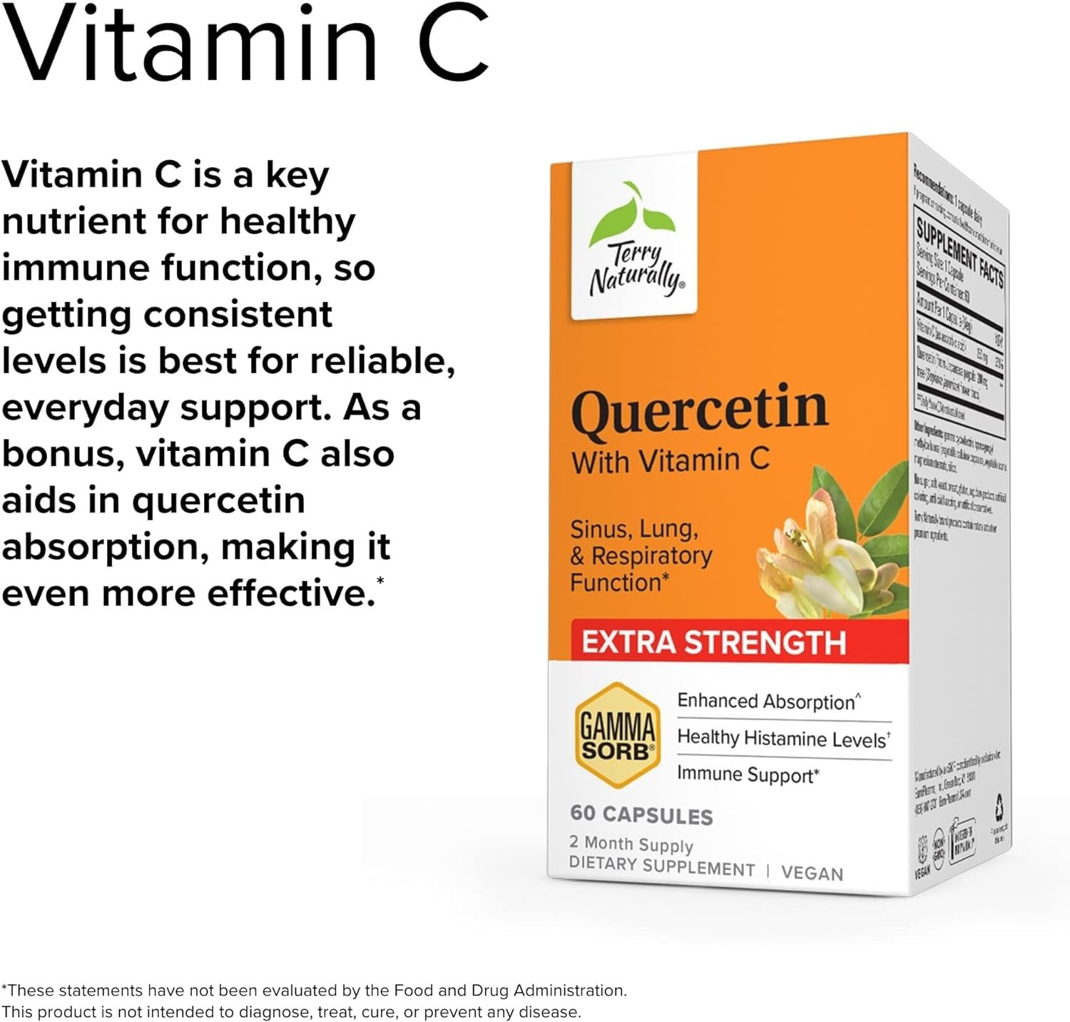 Foto 5 | Complementa Terry Naturally Quercetina Con Vitamina C 60 Cápsulas - Venta Internacional.