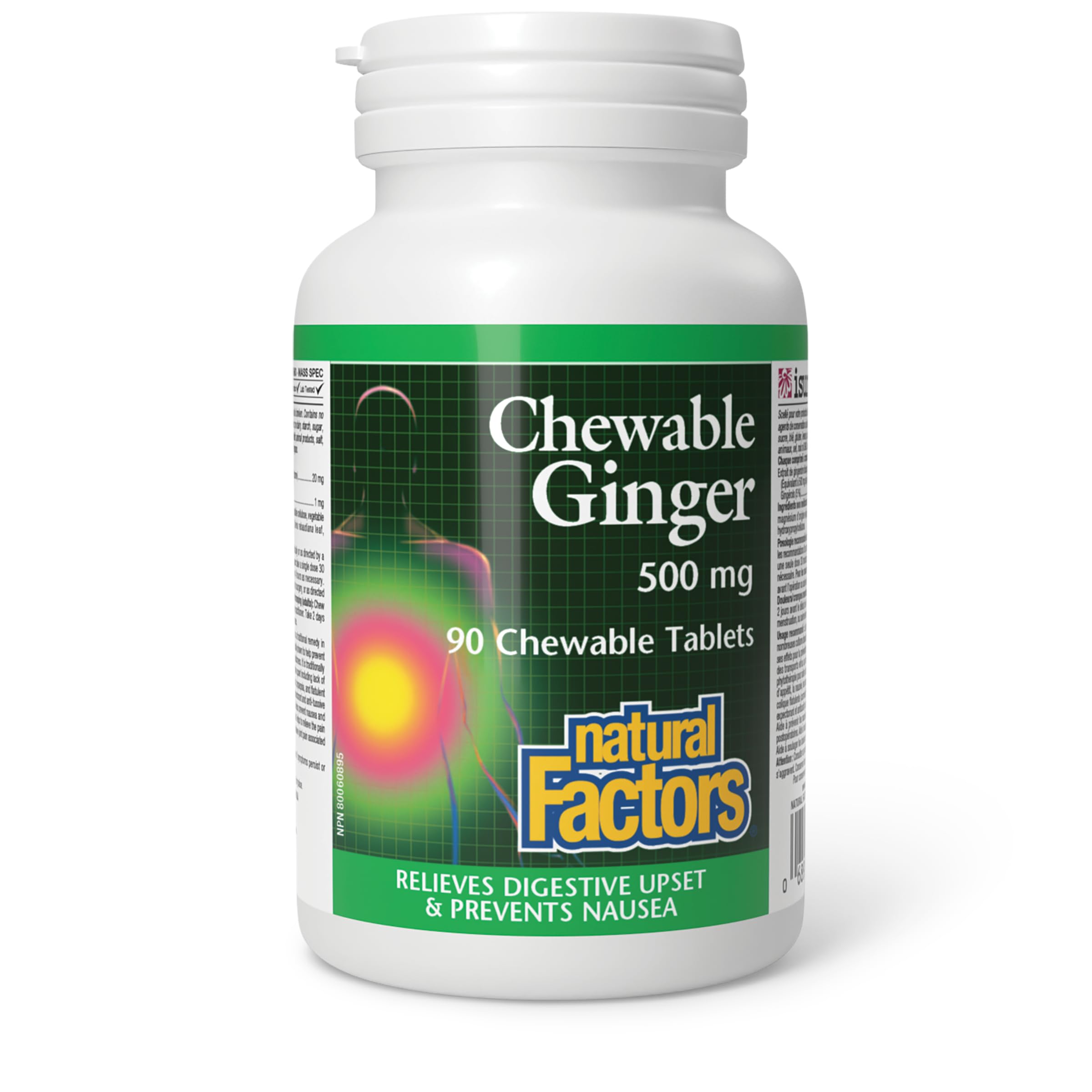 Foto 2 pulgar | Suplemento Natural Factors De Jengibre Masticable 500 Mg 90 Comprimidos - Venta Internacional.