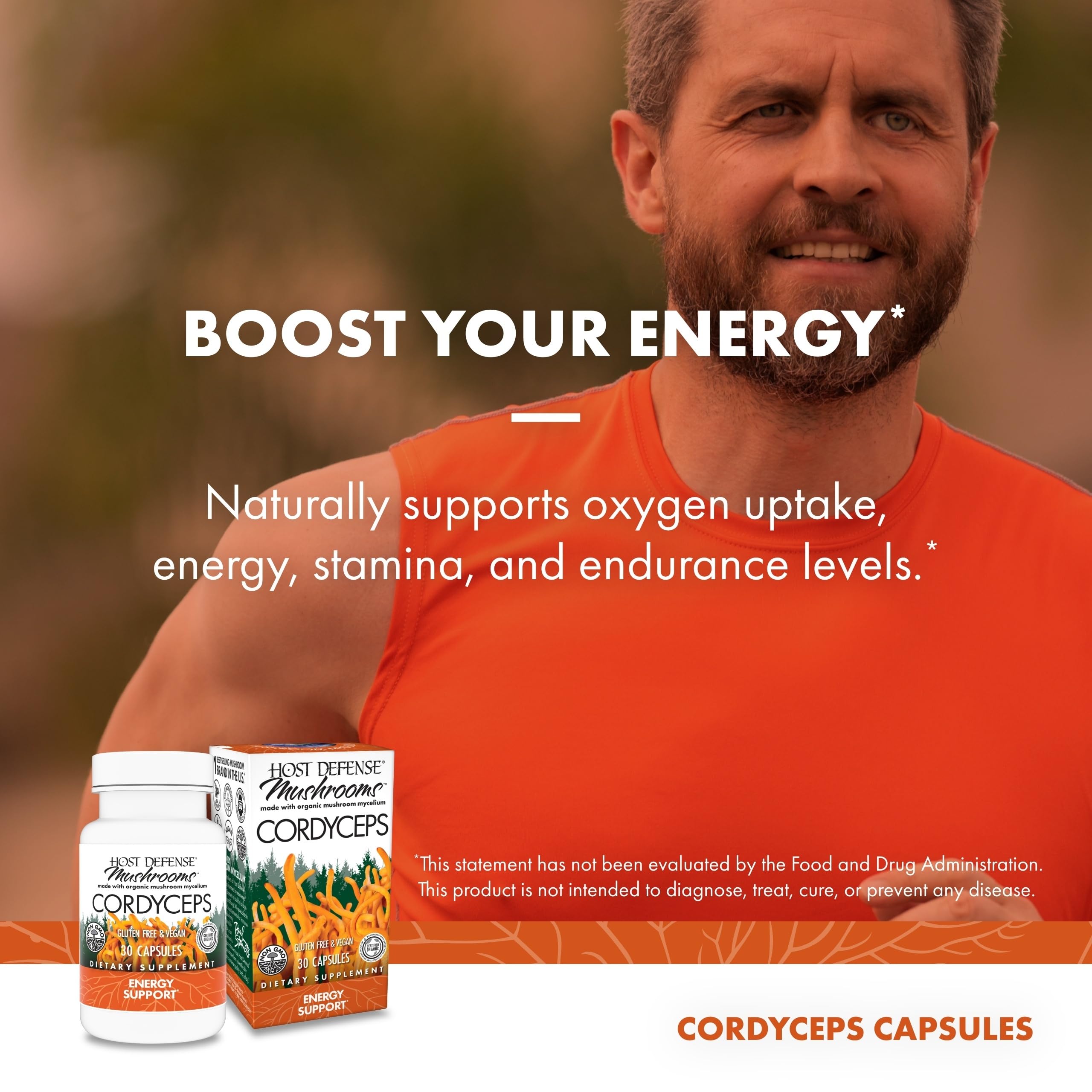 Foto 4 pulgar | Cápsulas Supplement Host Defense Cordyceps 30 Cápsulas - Venta Internacional.