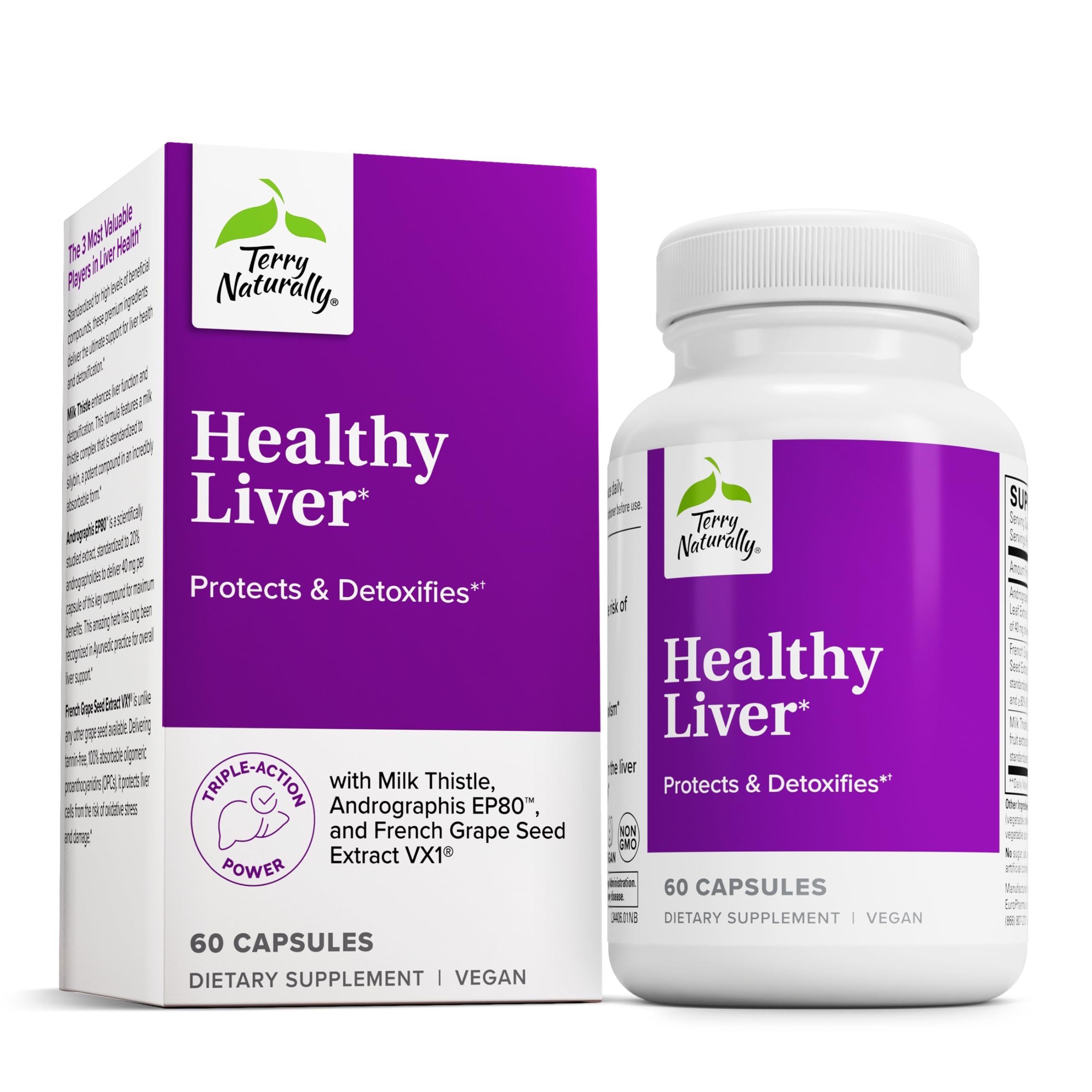 Foto 2 pulgar | Suplemento Terry Naturally Healthy Liver 60 Cápsulas - Venta Internacional.