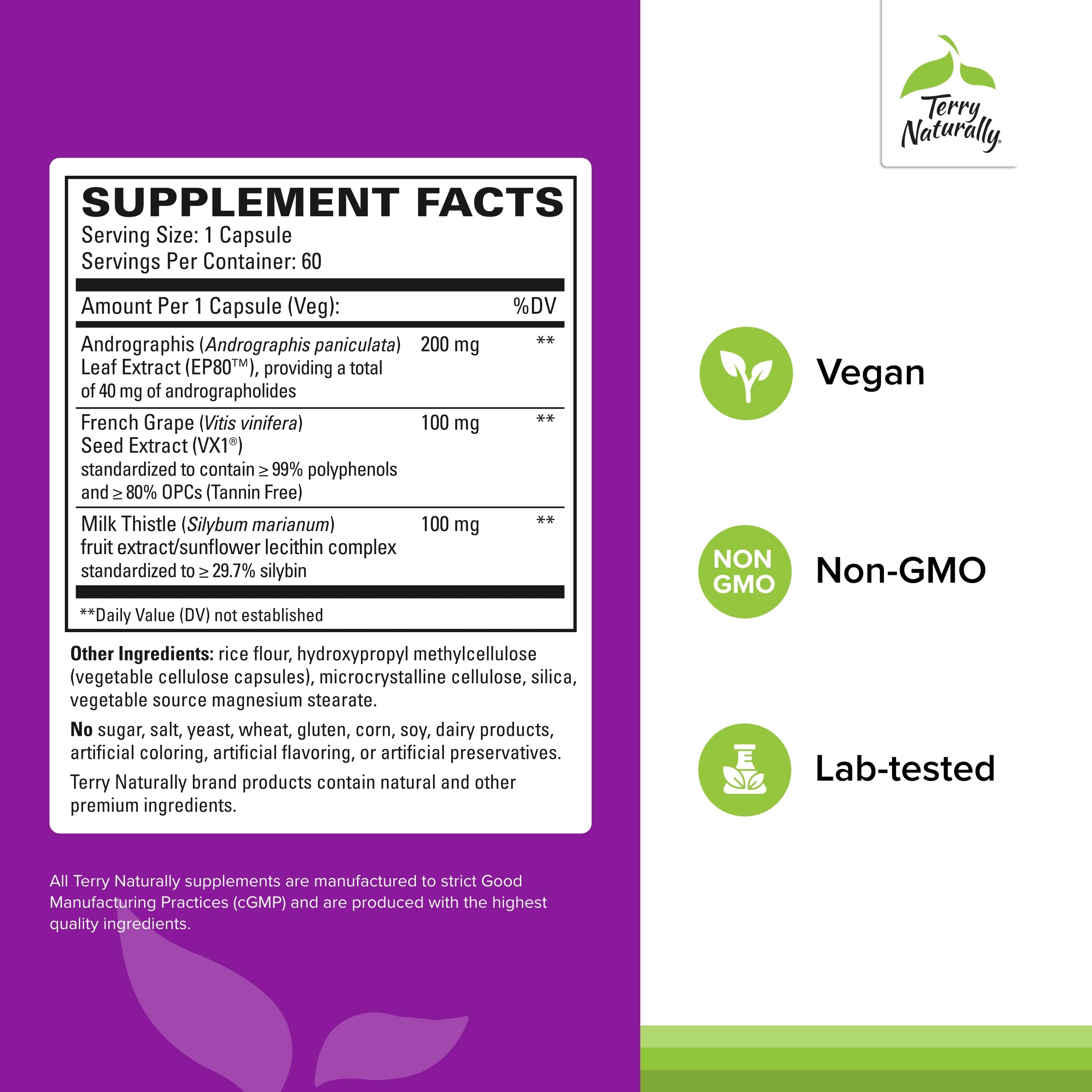 Foto 3 pulgar | Suplemento Terry Naturally Healthy Liver 60 Cápsulas - Venta Internacional.
