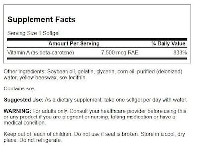 Foto 2 | Suplemento De Betacaroteno (vitamina A) De Swanson, 25000 Ui, 100 Geles - Venta Internacional.