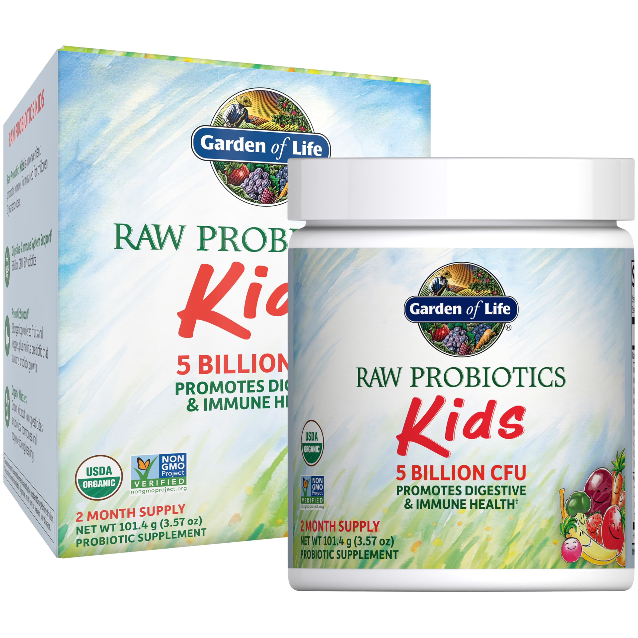 Foto 2 pulgar | Probiótico Garden Of Life Raw Kids, 5 Mil Millones De Cfu, 105 Ml - Venta Internacional.