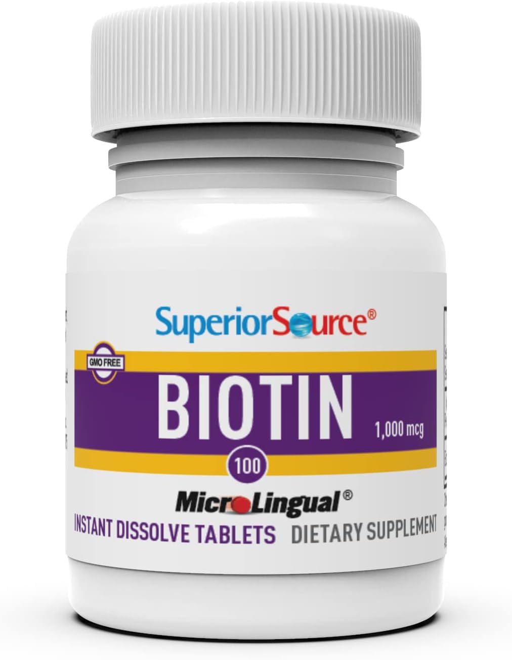 Foto 4 pulgar | Suplemento Biotina Microlingual De 1000 Mcg De Superior Source, 100 Comprimidos - Venta Internacional.