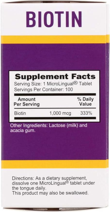 Foto 5 pulgar | Suplemento Biotina Microlingual De 1000 Mcg De Superior Source, 100 Comprimidos - Venta Internacional.