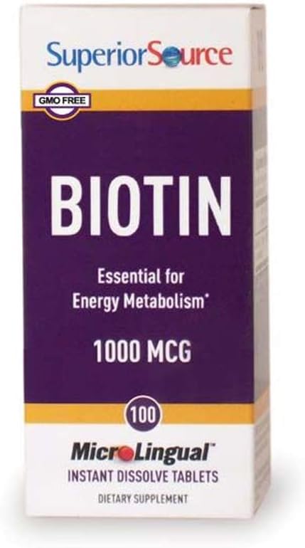 Foto 6 pulgar | Suplemento Biotina Microlingual De 1000 Mcg De Superior Source, 100 Comprimidos - Venta Internacional.
