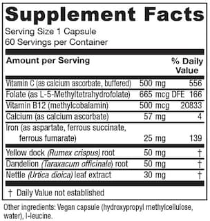Foto 2 | Suplemento De Hierro Vitanica Iron Extra 500 Mg 60 Cápsulas - Venta Internacional.