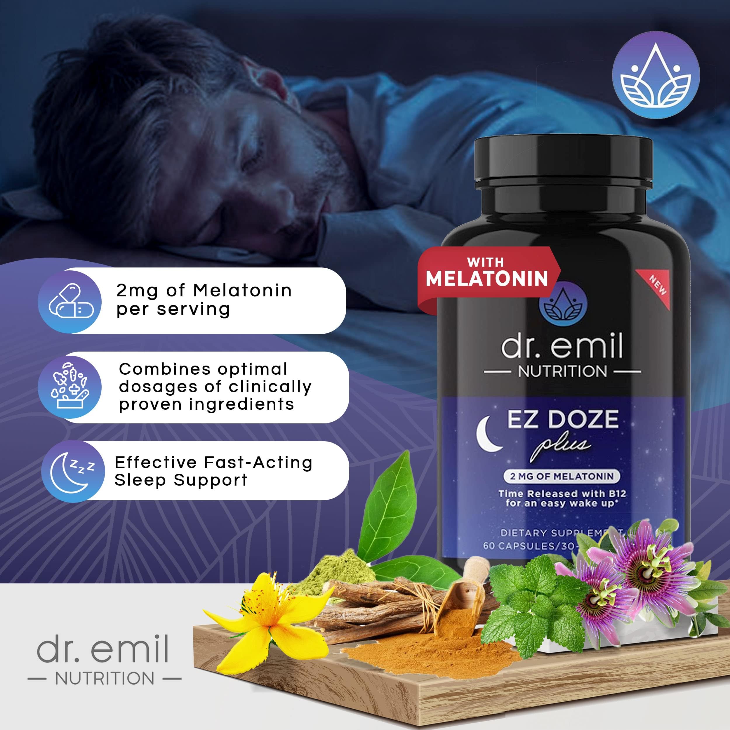 Foto 6 | Sleep Aid Dr. Emil Nutrition Ez Doze Sin Melatonina 60 Cápsulas - Venta Internacional.