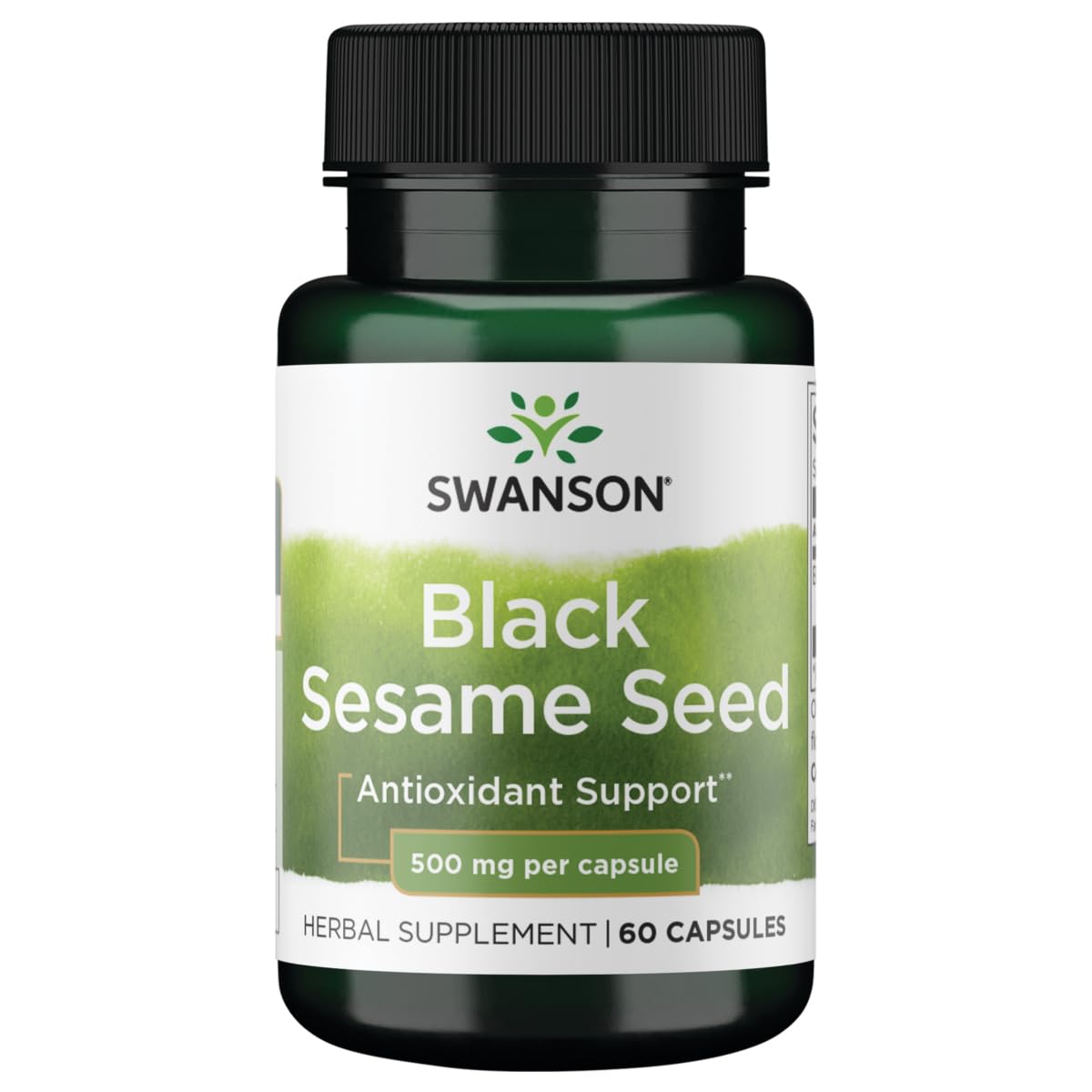 Foto 2 pulgar | Suplemento De Semillas De Sésamo Negro De Espectro Completo Swanson 500 Mg - Venta Internacional.