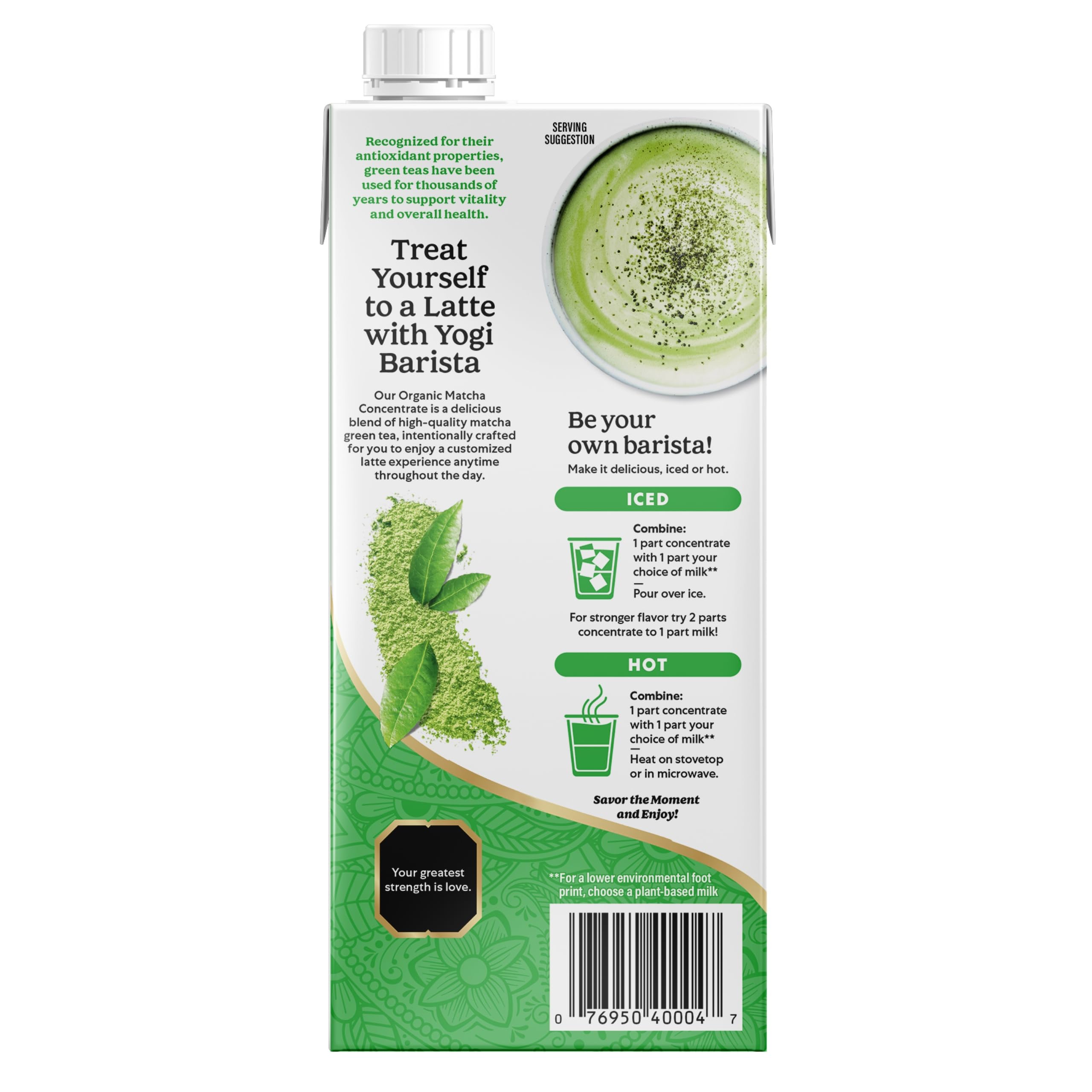 Foto 3 pulgar | Té Verde Matcha Latte Yogi Barista Organic 946 Ml (paquete De 6) - Venta Internacional.