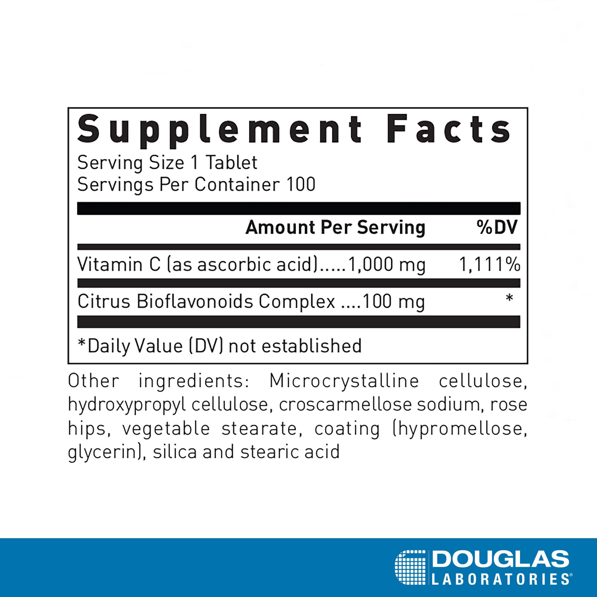 Foto 3 pulgar | Suplemento Natural C De Douglas Laboratories, 1000 Mg, 100 Comprimidos - Venta Internacional.