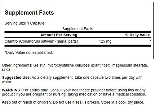 Foto 3 pulgar | Suplemento Swanson Cilantro (cilantro) 425 Mg 60 Cápsulas X 2 - Venta Internacional.