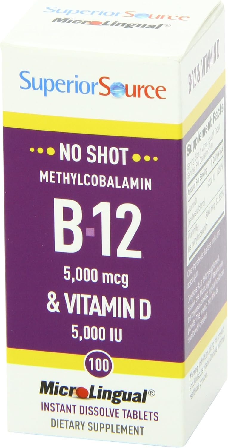 Foto 6 pulgar | Suplemento Superior Source No Shot De Metilcobalamina B-12, 5000 Mcg Con D3, 5000 Ui - Venta Internacional.