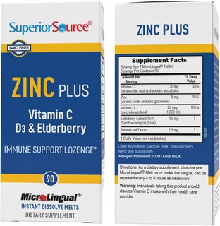 Foto 4 | Suplemento Superior Source Zinc Plus Con Vitamina C, D3, 90 Tabletas - Venta Internacional.