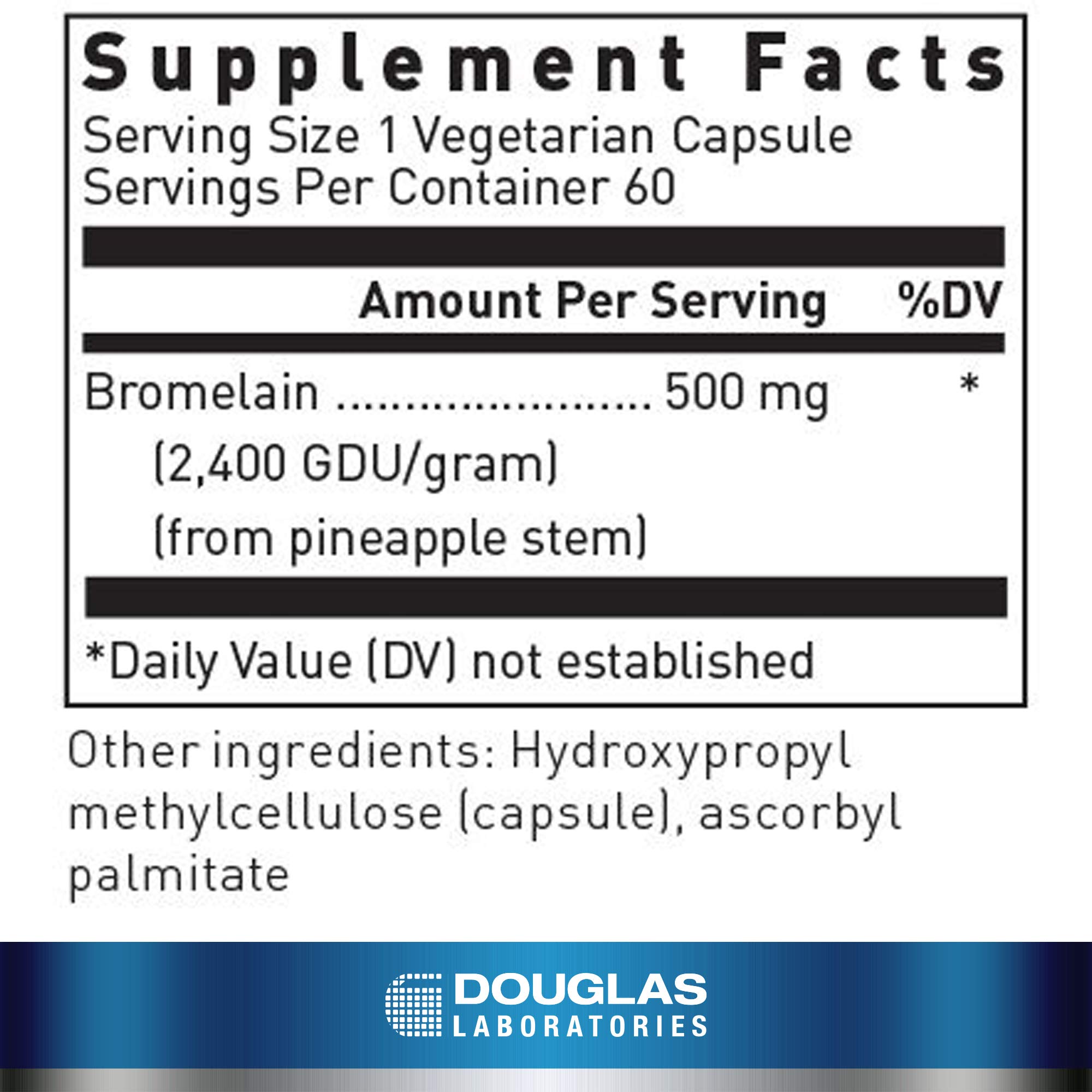 Foto 2 | Suplemento De Bromelina De Douglas Laboratories 500 Mg 60 Cápsulas - Venta Internacional.