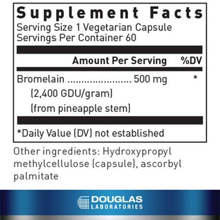 Foto 2 | Suplemento De Bromelina De Douglas Laboratories 500 Mg 60 Cápsulas - Venta Internacional.