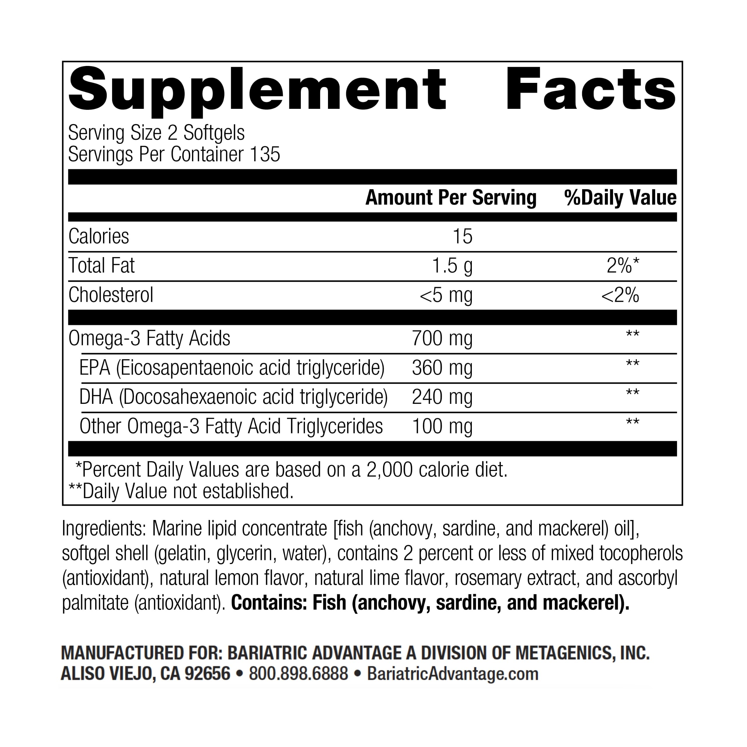 Foto 3 pulgar | Suplemento Bariatric Advantage Omega-3 300 Epa Dha 270 Cápsulas Blandas - Venta Internacional.