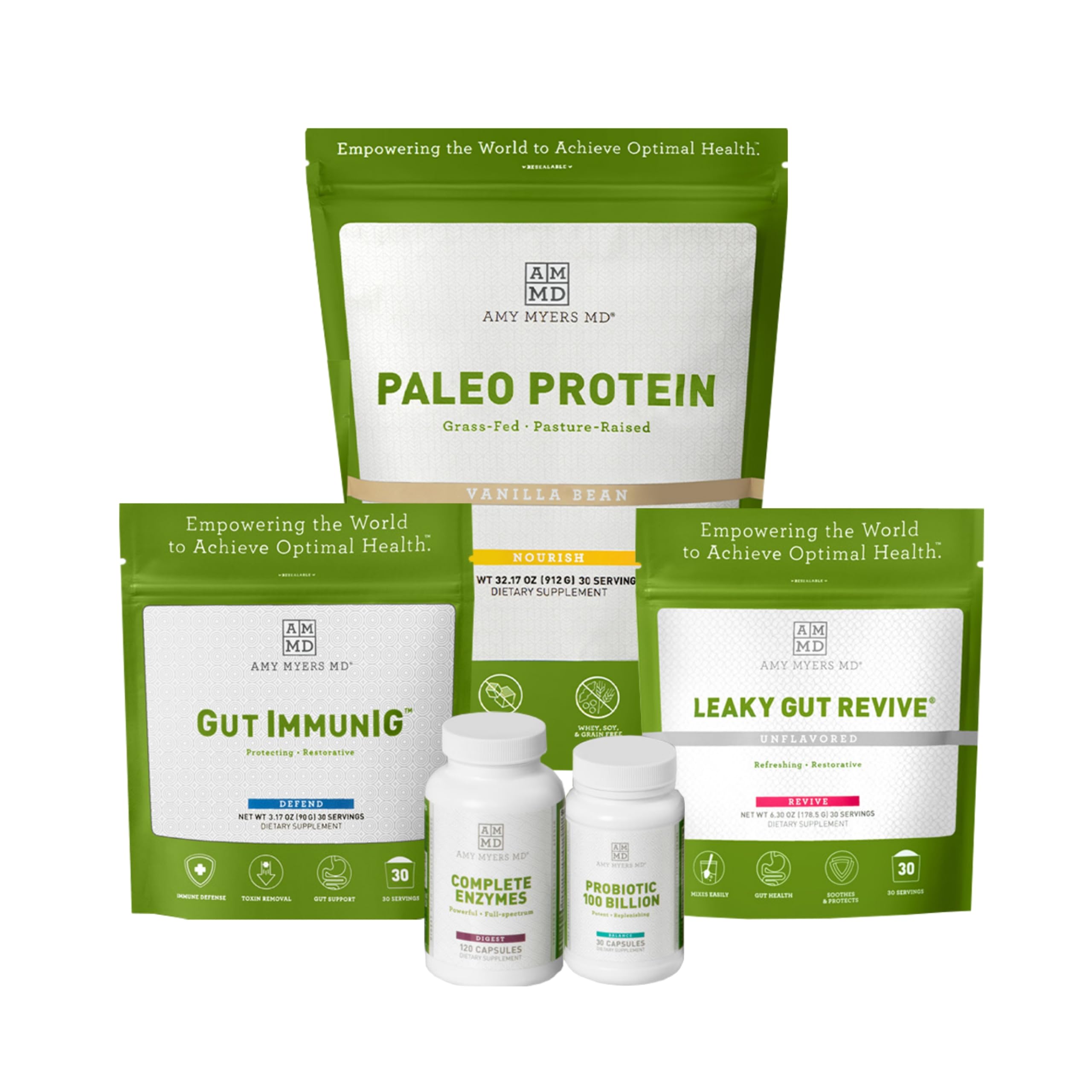 Foto 2 pulgar | Kit Innovador De Suplementos Amy Myers Md Leaky Gut - Venta Internacional.