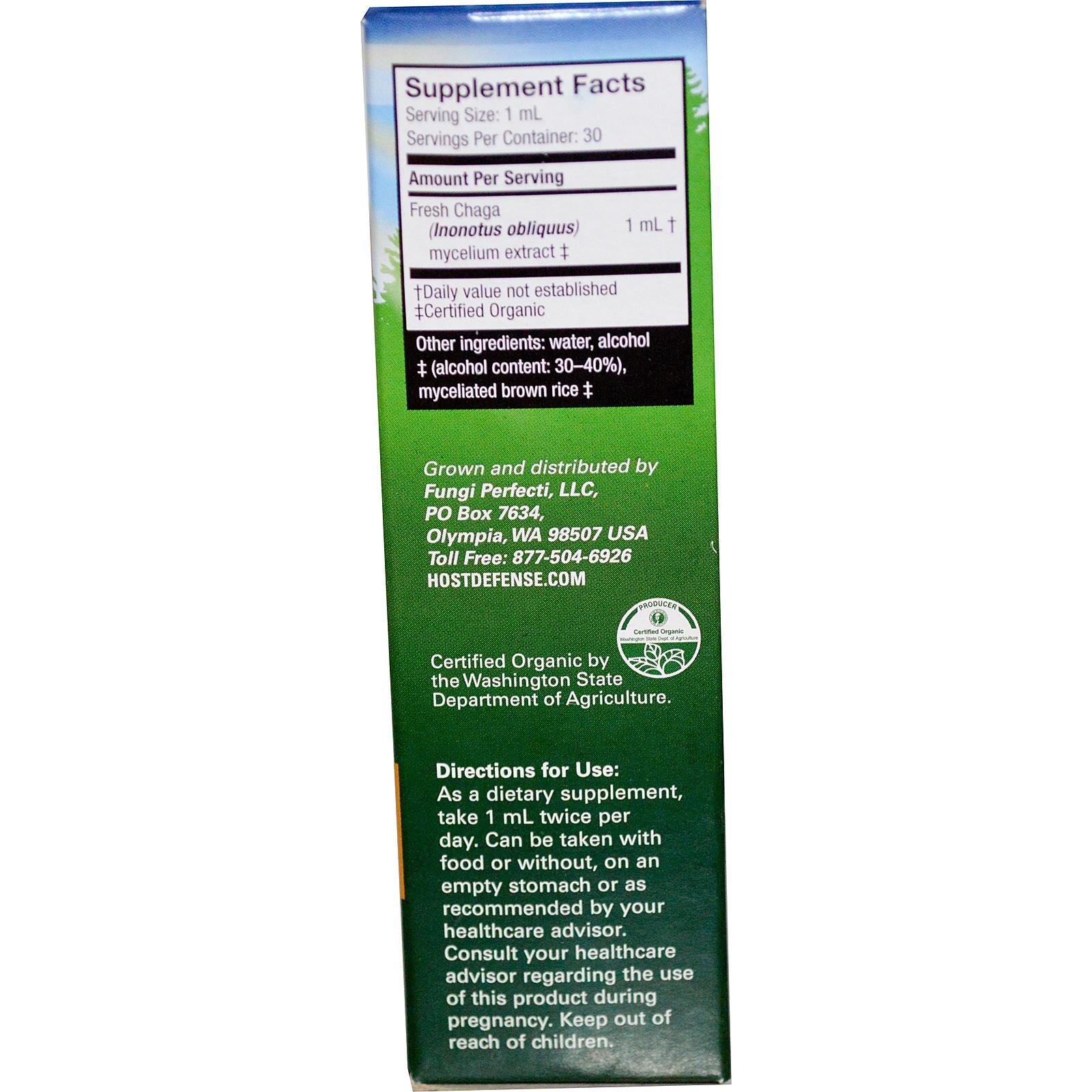Foto 3 pulgar | Suplemento De Extracto De Chaga Host Defense, 30 Ml, Apoyo Inmunológico - Venta Internacional.