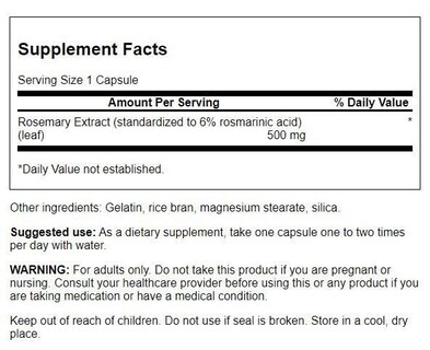 Foto 2 | Suplemento De Extracto De Romero De Swanson Superior Herbs 500 Mg - Venta Internacional.